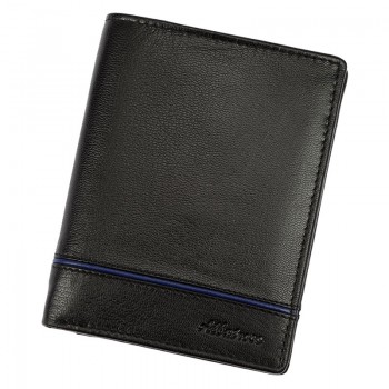 Čierna kožená pánska peňaženka (GPPN281)