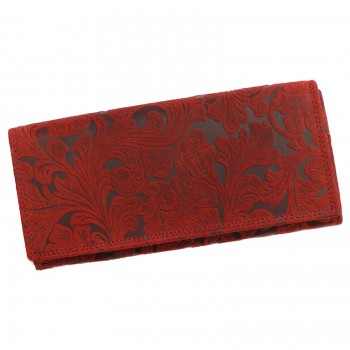 Červená dámska kožená peňaženka (GDPN304)