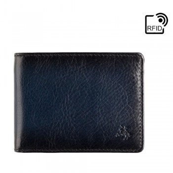Značková modrá tenká pánska kožená peňaženka - Visconti (GPPN354)