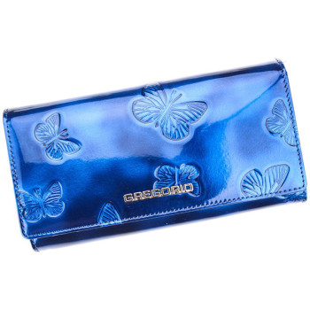 Dámska modrá kožená peňaženka s motýľmi (GDPN182)