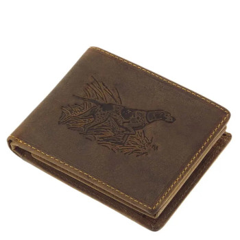 Pánska kožená lovecká peňaženka so psom (GPPN390)