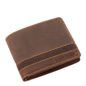 Pánska hnedá kožená peňaženka (GPPN415)