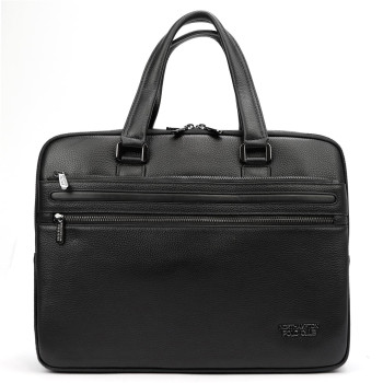 Čierna pánska kožená bussines taška pre notebook (GT211)