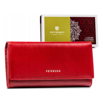 Značková červená dámska kožená peňaženka (GDPN360)