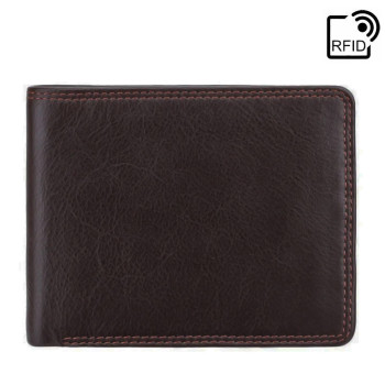 Značková hnedá tenká pánska kožená peňaženka - Visconti (GPPN488)