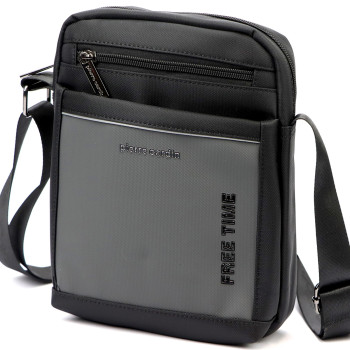 Značková pánska taška cez rameno Pierre Cardin sivo čierna (TP120512)