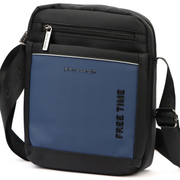 Značková pánska taška cez rameno Pierre Cardin modro čierna (TP120513)