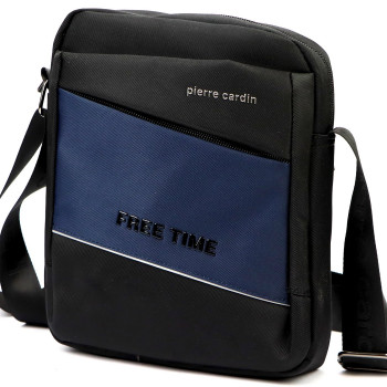 Značková pánska taška cez rameno Pierre Cardin modro čierna (TP117112)