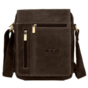 Hnedá pánska kožená taška cez rameno (GT243)