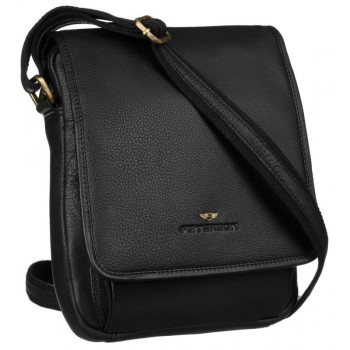 Čierna pánska kožená taška cez rameno (GT244)