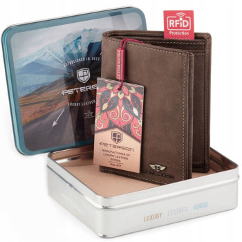 Značková hnedá pánska kožená peňaženka (GPPN386)