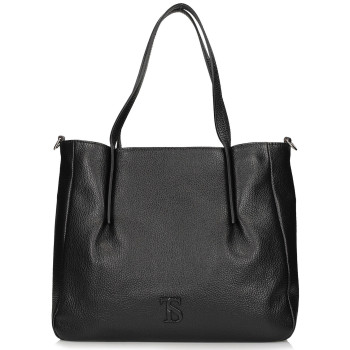 Kožená shopper kabelka čierna - Vera Toscanio GK109